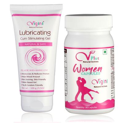 Vigini Women Capsule 30's + Vagina Lubricating Cum Stimulation Gel 100 gm - Sexual Healthcare
