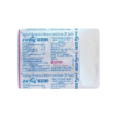 Zuvog Trio 2mg Tablet 10'S - Diabetes-Ant