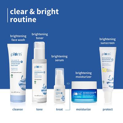 Plum 10% Niacinamide Face Serum with Rice Water Clarity Boost Fragrance free 15ml - Face Serum