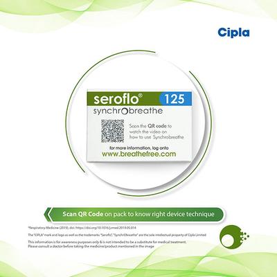 Seroflo 125 Synchrobreathe with Dose Counter 120MD Inhaler 9.6g - Asthma/COPD-Ast