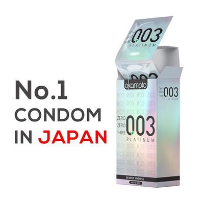 Okamoto 003 Platinum Condoms 3's - Plain/Flavoured Condoms