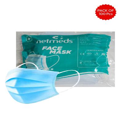 Netmeds 3 Ply Face Mask with Nose Pin 100's - Covid19 Essentials
