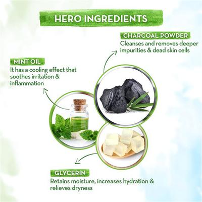 Mamaearth Charcoal Nourishing Bathing Soap with Charcoal & Mint 75gm 5's - Soaps