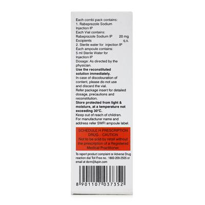 Rablet IV 20mg Injection 1X5ml - Ulcer/Reflux/Flatulence-Aaa