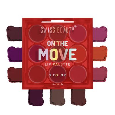Swiss Beauty On The Move Lip Palette 9 Color - (Bold Shade) 5gm - Lipsticks