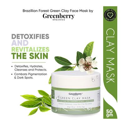 Greenberry Organics Green Clay Mask 50 gm - Face Creams