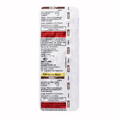 Nobel 100mg Tablet 10'S - Pain relief-Nsa