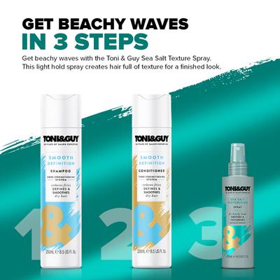 Toni&Guy Sea Salt Hair Texturising Spray to Create Beachy Locks & Natural Waves 200 ml - Hair Sprays & Mists