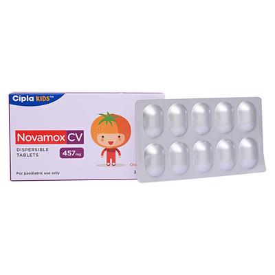 NOVAMOX CV TANGY ORANGE FLAVOUR 457mg Dispersible Tablet 10's - Bacterial Infections-Pen
