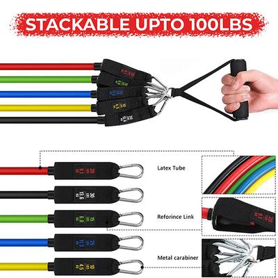 Boldfit Resistance Tube Kit (Pack of 11) - Workout Essentials