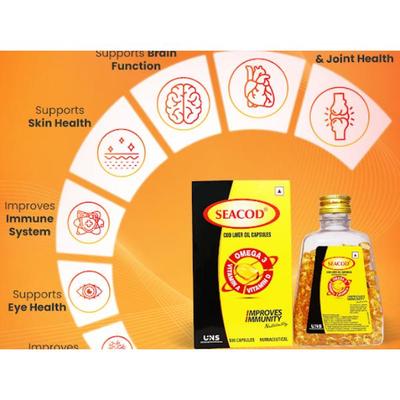 Seacod Cod Liver Oil Capsule 500's - Omega Fish Oil Fatty Acids