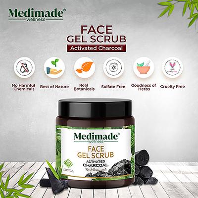 Medimade Activated Charcoal Face Gel Scrub 100 gm - Face Scrubs