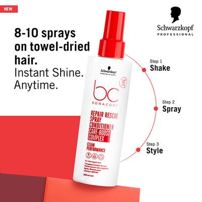Schwarzkopf Professional Bonacure Repair Rescue Spray Conditioner with Arginine,with Vegan Keratin 200 ml - Conditioners