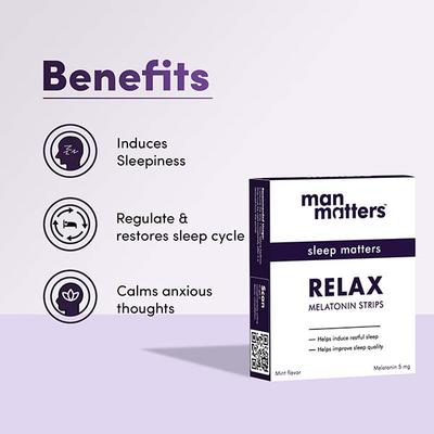 Man Matters Relax Melatonin Strips For Deep, Improved & Quality Sleep (Pack of 30) 1's - Multi-Vitamins