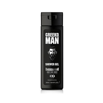 Greeko Man 3 In 1 Charcoal Shower Gel 250 ml - Shower Gels & Body Wash