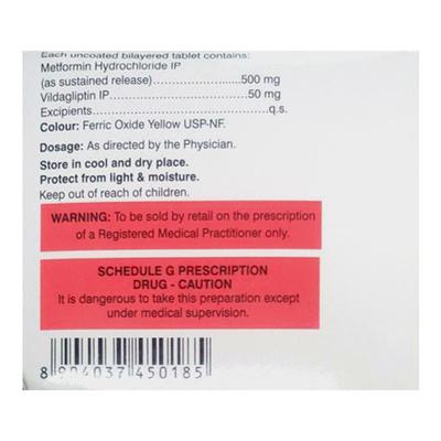 VILDANAT M 500 SR Tablet 10's - Diabetes-Ant