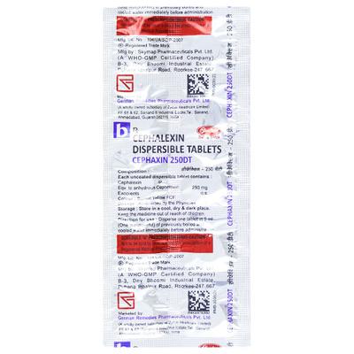 CEPHAXIN 250 DT Tablet 10's - Bacterial Infections-Cep