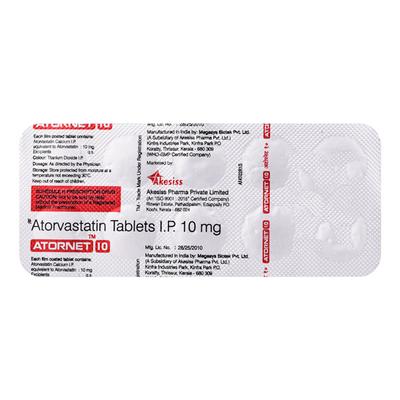 ATORNET 10mg Tablet 10's - High Cholesterol-Dys