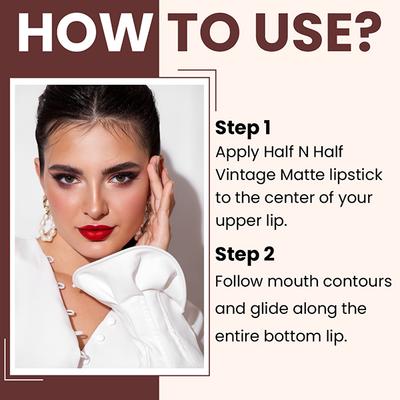 Half N Half Vintage Matte Non-Transfer Lipstick , Flirty Maroon-15 3.8 g - Lipsticks