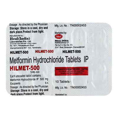 Hilmet 500mg Tablet 10'S - Diabetes-Ant