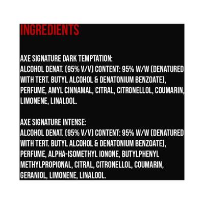 Axe Signature Dark Temptation And Intense Deo Bodyspray Perfume For Men (Pack Of 2) 308 ml - Men Deodorants/Roll-Ons