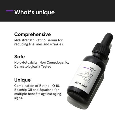 Minimalist Retinol + Coenzyme Q10 0.6% face serum with Medium strength Retinol formula 30 ml - Face Serum