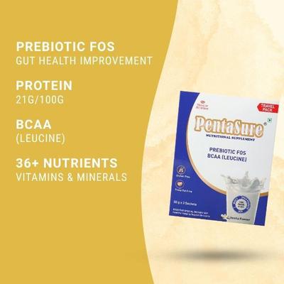 PentaSure Nutritional Supplement Powder - Vanilla Flavour (Travel Pack Sachet of 3 x 50 gm) - Daily Health Drinks