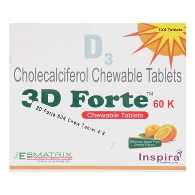 3D Forte 60K Chew Tablet 4'S - Supplements-Vit