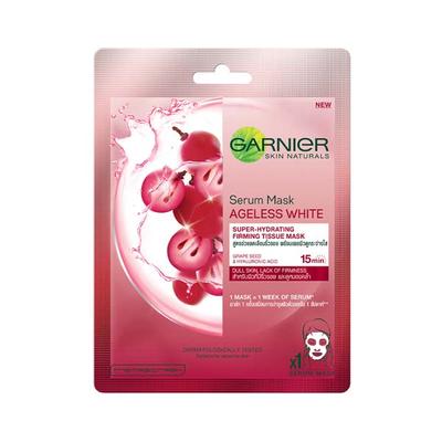 Garnier Skin Naturals, Ageless White, Face Serum Sheet Mask (Red) 28 gm - Sheet Masks