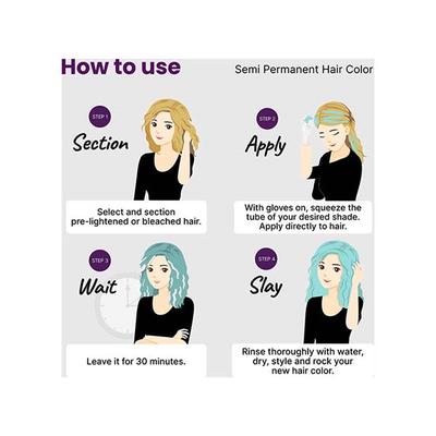 2.Oh! Semi Permanent Hair Color - Tropical Blue 100 ml - Crème