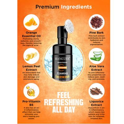 Mancode Brightening Vitamin C Foaming Face Wash 150 ml - Face Wash & Cleansers