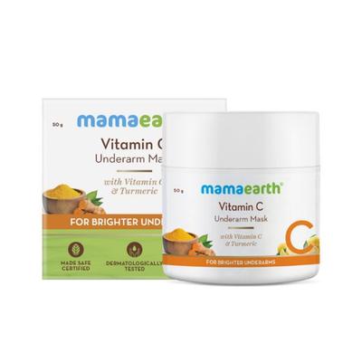 Mamaearth Vitamin C Underarm Mask with Vitamin C & Turmeric for Brighter Underarms 50 gm - Scrubs & Exfoliants