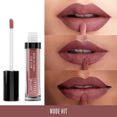 Lakme Absolute Matte Melt Liquid Lip Color Nude Hit 6 Ml - Liquid Lipsticks