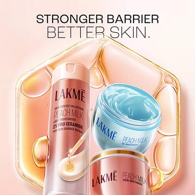 Lakme Peach Gel Moisturiser 2%Pro Ceramide, Skin Barrier Repair & Glowing Skin, All Skin Types 100gm - Face Moisturizers