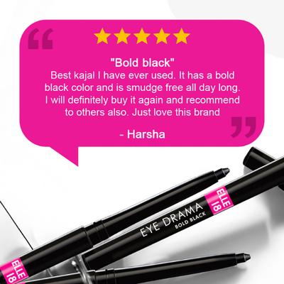 Elle 18 Eyedrama Kajal Bold Black 0.35 ml - Kajal & Kohls