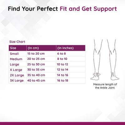 Flamingo Ankle Binder - Black & Turqoise blue (OC -2005) (XL) - Knee/Ankle/Leg/Foot Supports