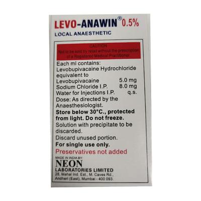 LEVO ANAWIN 0.5% Injection 20ml - Anaesthesia - Local-Ana
