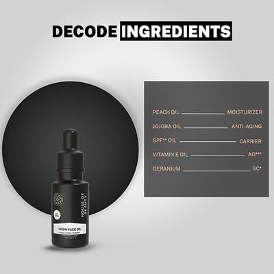 House of Beauty Super Fruit Glow Oil with Peach+Jojoba-All Skin Type For Massage & Primer 10ml - Face Oils