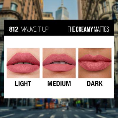 Maybelline New York Color Sensational Creamy Matte Lipstick, 812 Mauve It Up 1's - Lipsticks