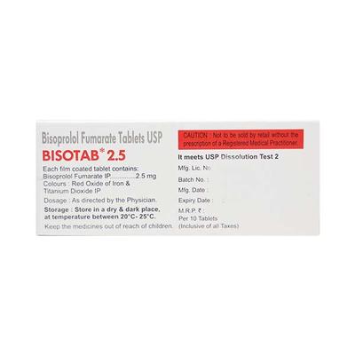 BISOTAB 2.5mg Tablet 10's - Hypertension-Bet