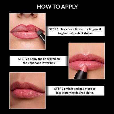 Star's Cosmetics Shiny Finish, Richly Pigmented, Long Lasting Lip Crayon Lipstick, Rose 3.5 gm - Lipsticks