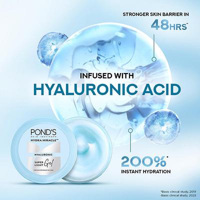 Ponds Super Light Gel Oil-Free Moisturize with Hyaluronic Acid & Vitamin E - 200ml - Face Moisturizers