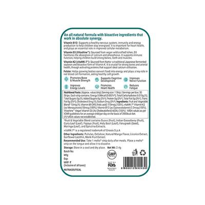 Wellbeing Nutrition Frozen Elsa Melts Kids Organic Vitamin B12 D3+K2 and Folate Bone and Immune Support and Energy (30 Strips) - Multi-Vitamins