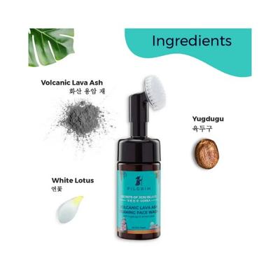 Pilgrim Volcanic Lava Ash Foaming Face Wash with Brush 120 ml - Face Wash & Cleansers