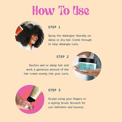 Arata Advanced Curl Care Hair Detangler (100 ML), Advanced Curl Care Hair Cream (100 GM), & Advanced Curl Care Hair Gel (150 ML) 350 gm - Hair Perms & Texturizers