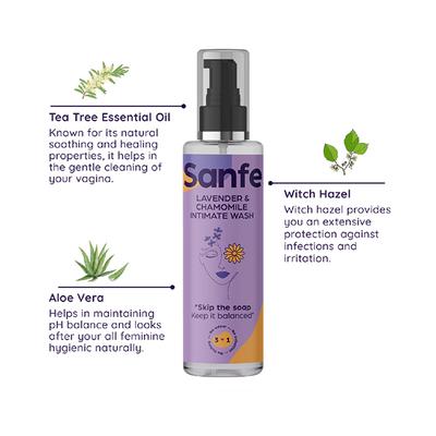 Sanfe 3 in 1 Intimate Wash - Lavender & Chamomile 200 ml - Intimate Care