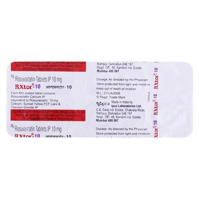 Rxtor 10mg Tablet 10'S - High Cholesterol-Dys