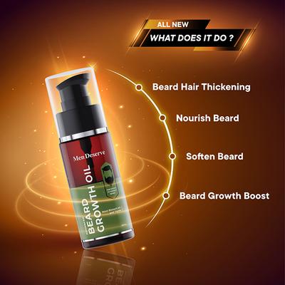 Men Deserve Advanced Beard Growth Oil Root Biotec HO & Thyme for Patchy To Perfect Beard 50ml - Beard Oil