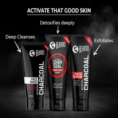 Beardo Activated Charcoal Face Scrub 100 gm - Face Scrubs