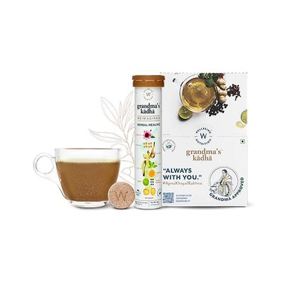 Wellbeing Nutrition Grandma's Kadha -Ayurvedic Natural Immunity Booster, Ayurvedic Kadha for Immunity, Cold, Cough, Sore Throat 15 Tablets - Vitamin C